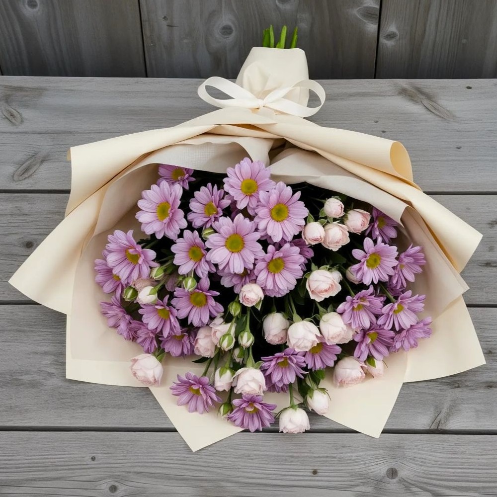 Букет цветов из: Розы и Хризантемы в Дьяконове