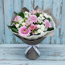 Букет цветов из:  Герберы, Альстромерии и Хризантемы #REPLACE_PRED# Дьяконове