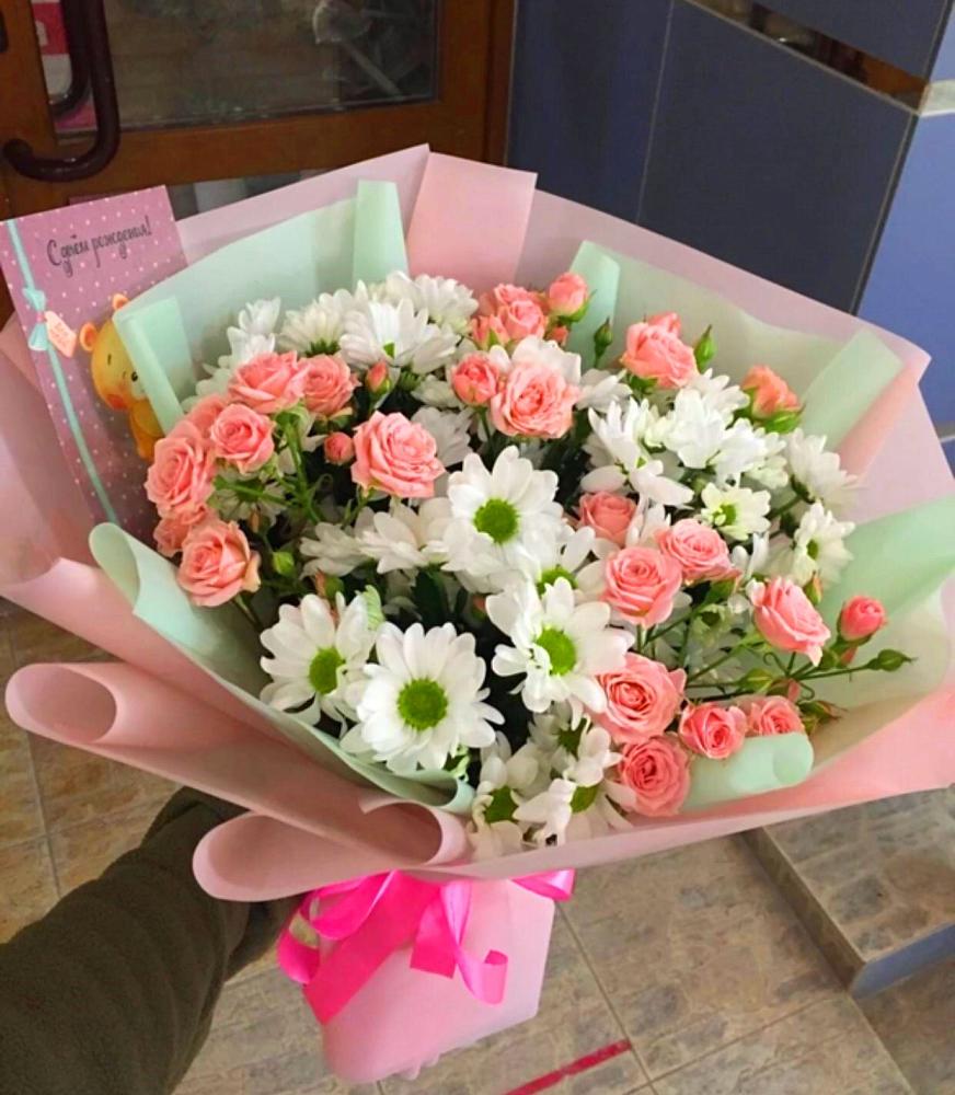 Букет цветов из: Розы и Хризантемы в Дьяконове