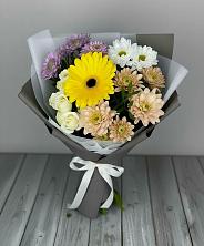 Букет цветов из:  Розы, Герберы и Хризантемы в Дьяконове