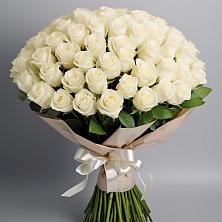 Букет 101 беля роза Белоснежка в Дьяконове