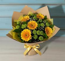 Букет цветов из:  Герберы и Хризантемы в Дьяконове