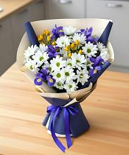 Букет цветов из:  Розы, Ирисы и Хризантемы в Дьяконове