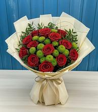 Букет цветов из:  Розы и Хризантемы в Дьяконове