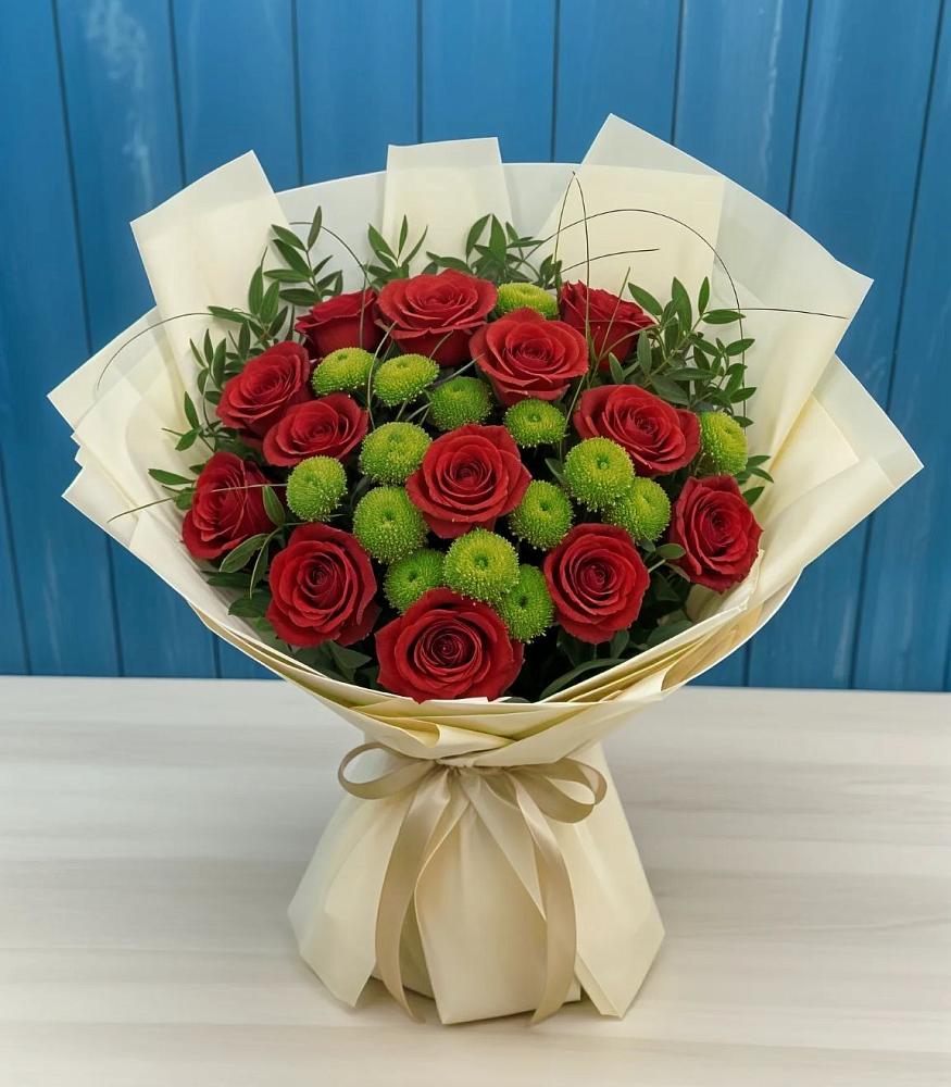 Букет цветов из: Розы и Хризантемы в Дьяконове