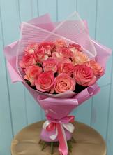 Букет 15 Розовых роз Равель в Дьяконове